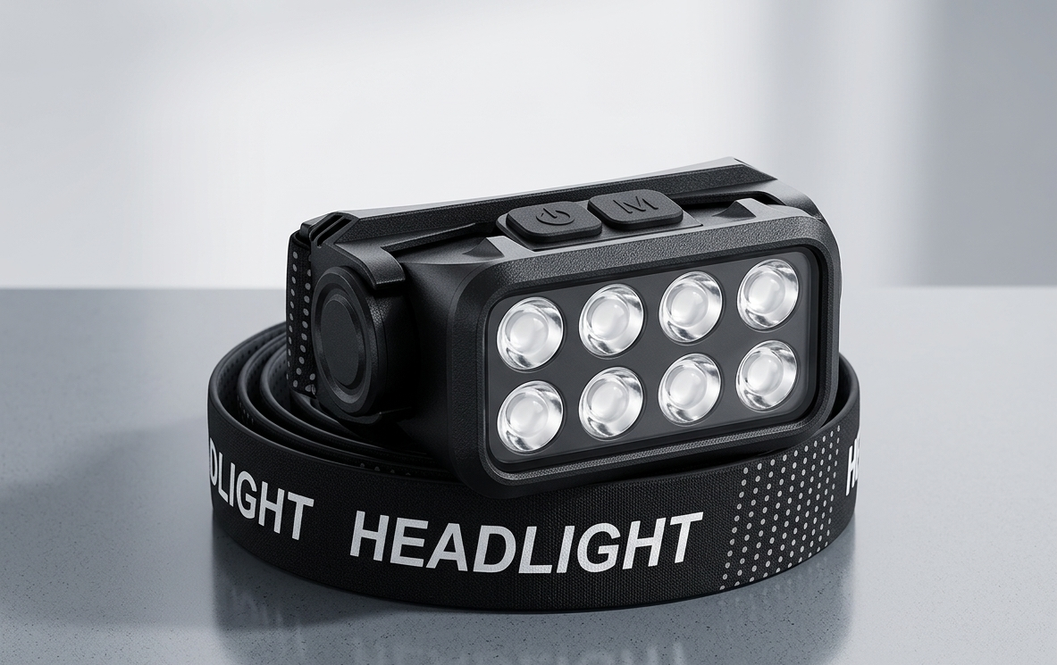 Motion Sensor Rechargeable Headlight Flashlight 8 LED Ultra Bright Headlights Fishing Headlamp LED Forehead Head Lamp Flashlights